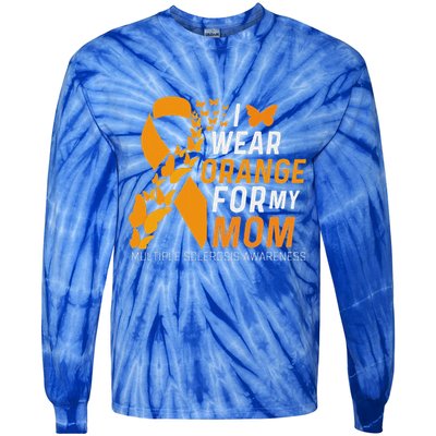 I Wear Orange For My Moms Ms Multiple Sclerosis Awareness Tie-Dye Long Sleeve Shirt