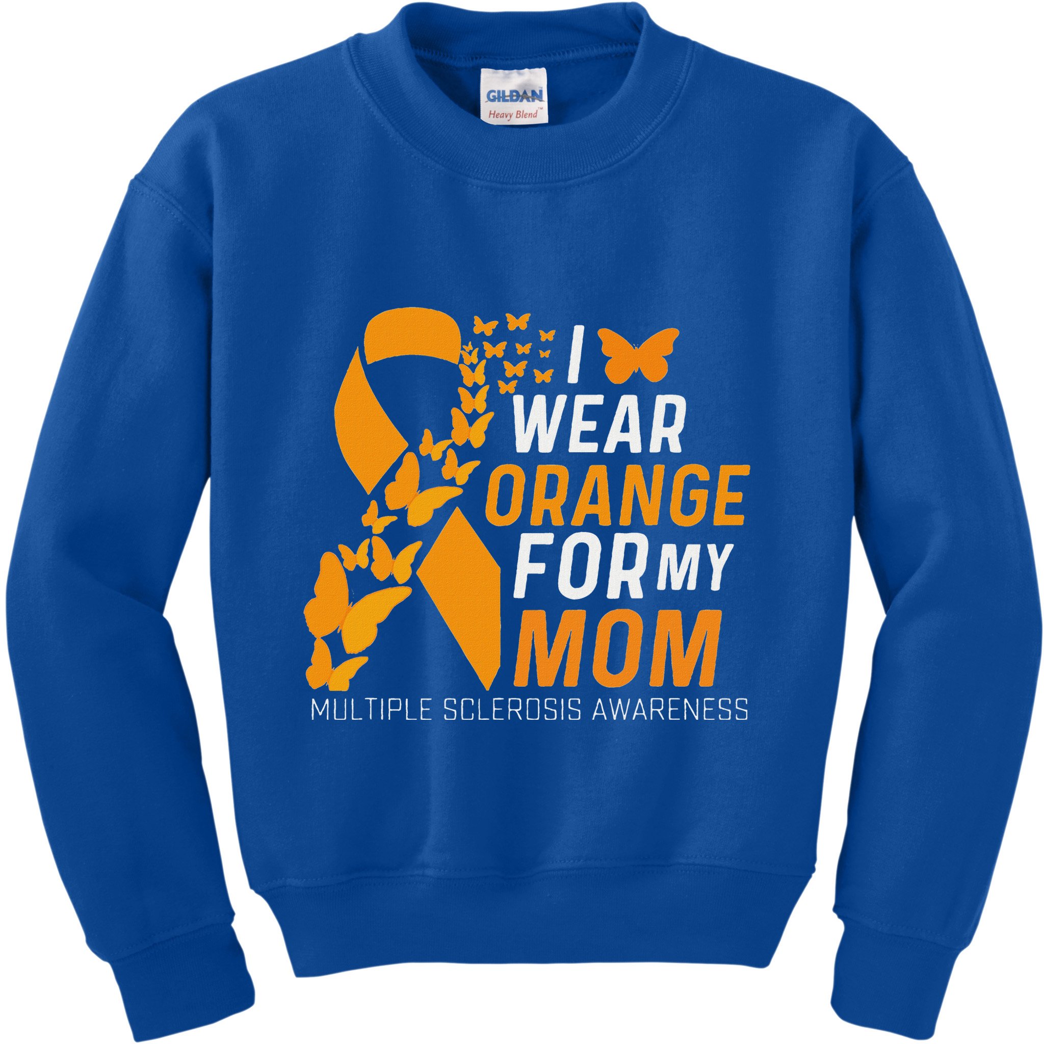 I Wear Orange For My Moms Ms Multiple Sclerosis Awareness Kids Sweatshirt