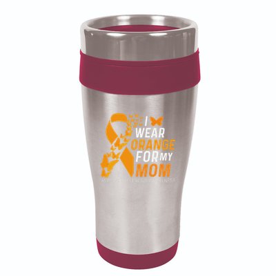I Wear Orange For My Moms Ms Multiple Sclerosis Awareness 16oz Travel Tumbler