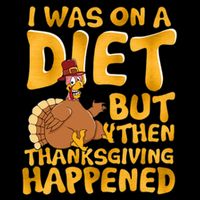 I Was On A Diet But Then Thanksgiving Happened 7-Panel Snapback Hat