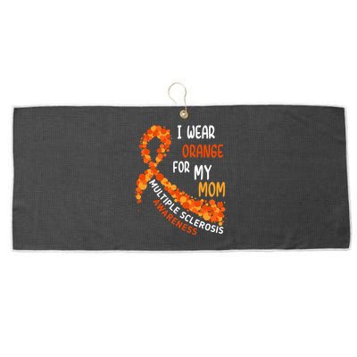 I Wear Orange For My Mom Multiple Sclerosis Awareness Large Microfiber Waffle Golf Towel