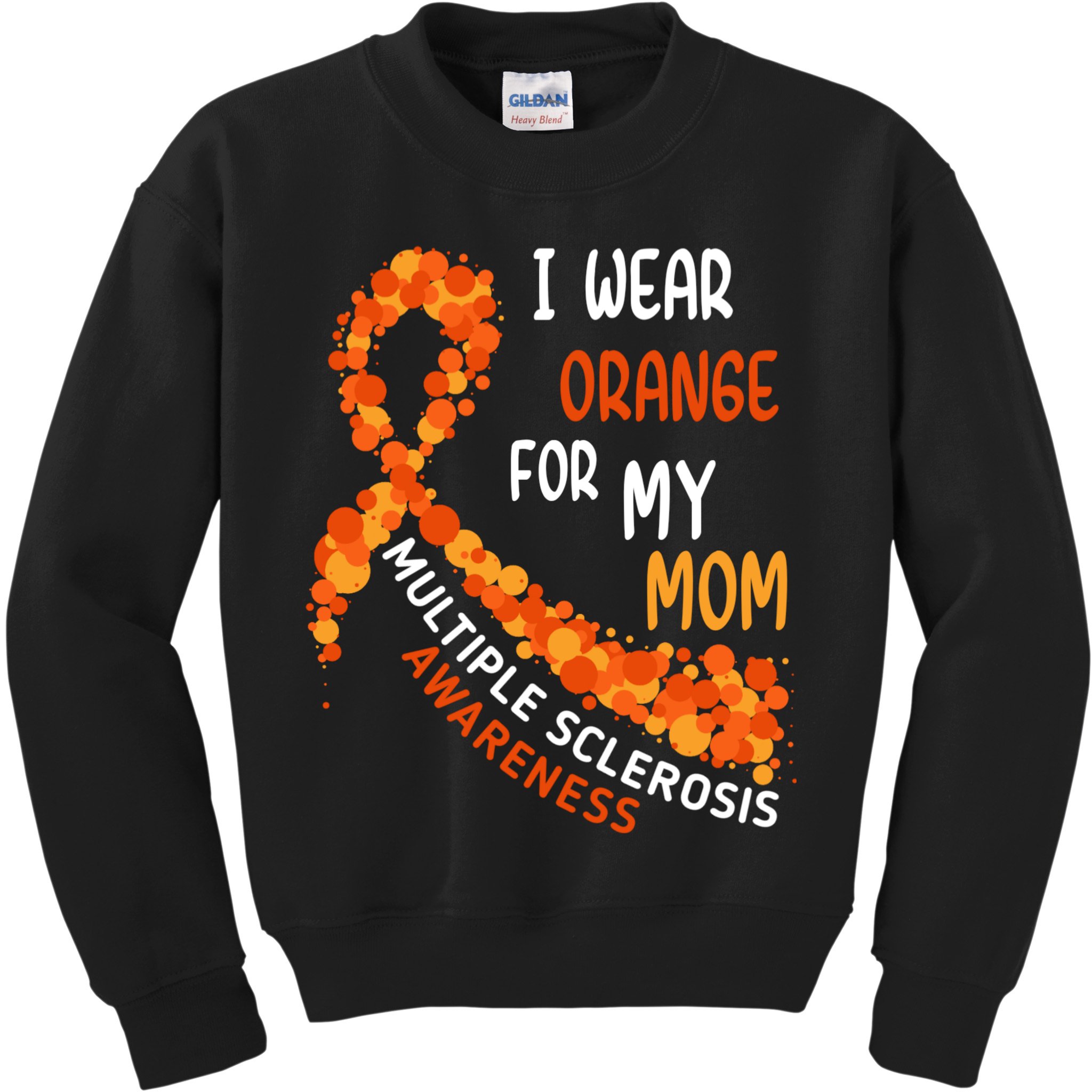 I Wear Orange For My Mom Multiple Sclerosis Awareness Kids Sweatshirt