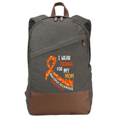 I Wear Orange For My Mom Multiple Sclerosis Awareness Cotton Canvas Backpack