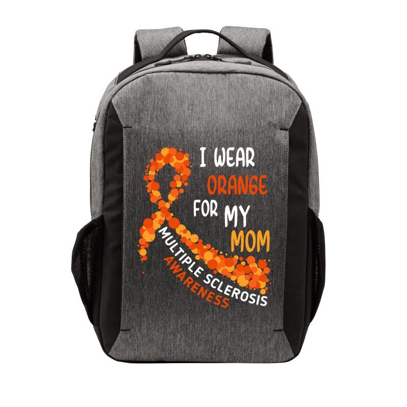 I Wear Orange For My Mom Multiple Sclerosis Awareness Vector Backpack