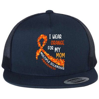 I Wear Orange For My Mom Multiple Sclerosis Awareness Flat Bill Trucker Hat