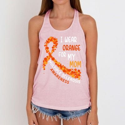 I Wear Orange For My Mom Multiple Sclerosis Awareness Women's Knotted Racerback Tank