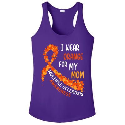 I Wear Orange For My Mom Multiple Sclerosis Awareness Ladies PosiCharge Competitor Racerback Tank