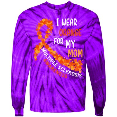 I Wear Orange For My Mom Multiple Sclerosis Awareness Tie-Dye Long Sleeve Shirt
