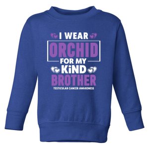 I Wear Orchid For My Brother Gift Testicular Cancer Awareness Gift Toddler Sweatshirt