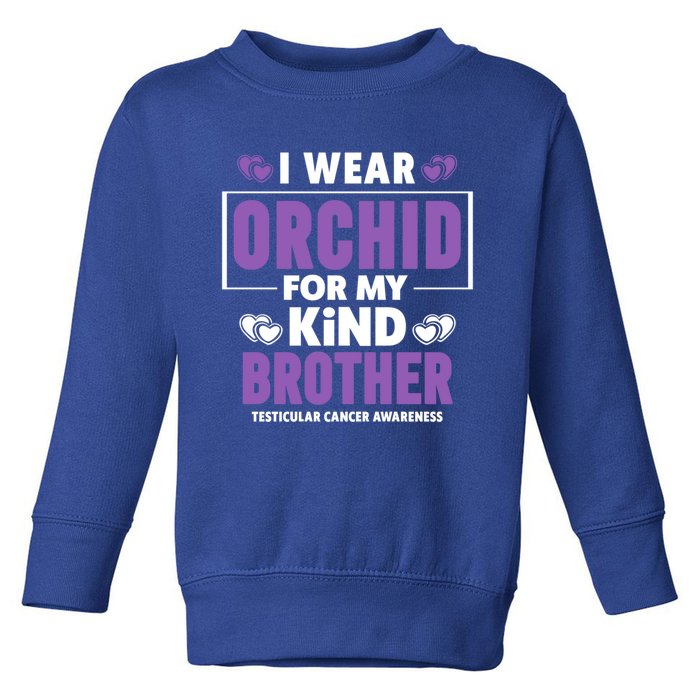 I Wear Orchid For My Brother Gift Testicular Cancer Awareness Gift Toddler Sweatshirt