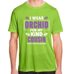 I Wear Orchid For My Cousin Meaningful Gift Testicular Cancer Awareness Gift Adult ChromaSoft Performance T-Shirt