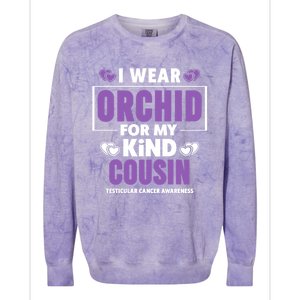 I Wear Orchid For My Cousin Meaningful Gift Testicular Cancer Awareness Gift Colorblast Crewneck Sweatshirt