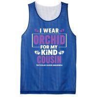 I Wear Orchid For My Cousin Meaningful Gift Testicular Cancer Awareness Gift Mesh Reversible Basketball Jersey Tank