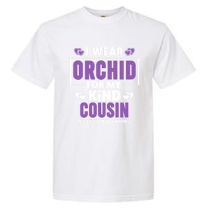 I Wear Orchid For My Cousin Meaningful Gift Testicular Cancer Awareness Gift Garment-Dyed Heavyweight T-Shirt