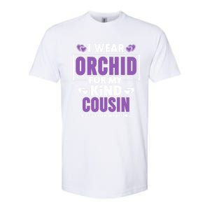 I Wear Orchid For My Cousin Meaningful Gift Testicular Cancer Awareness Gift Softstyle CVC T-Shirt