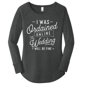 I Was Ordained Online Ordained Minister Wedding Officiant Women's Perfect Tri Tunic Long Sleeve Shirt