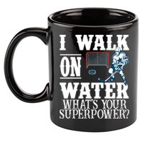 I Walk On Water What's Your Superpower? Hockey 11oz C Handle Ceramic Mug
