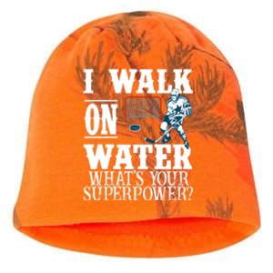 I Walk On Water What's Your Superpower? Hockey Kati - Camo Knit Beanie