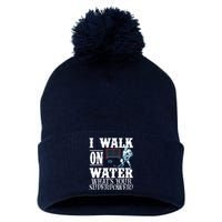 I Walk On Water What's Your Superpower? Hockey Pom Pom 12in Knit Beanie