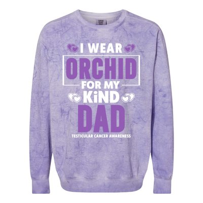 I Wear Orchid For My Dad Gift Testicular Cancer Awareness Gift Colorblast Crewneck Sweatshirt