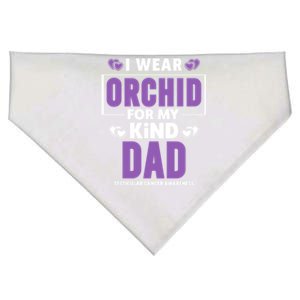 I Wear Orchid For My Dad Gift Testicular Cancer Awareness Gift USA-Made Doggie Bandana