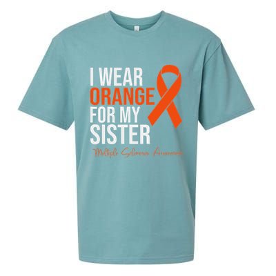 I Wear Orange For My Sister Ms Warrior Multiple Sclerosis Sueded Cloud Jersey T-Shirt