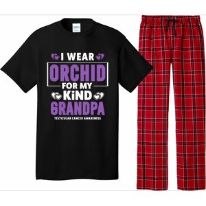 I Wear Orchid For My Grandpa Meaningful Gift Testicular Cancer Awareness Gift Pajama Set