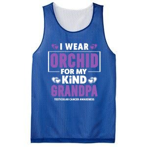 I Wear Orchid For My Grandpa Meaningful Gift Testicular Cancer Awareness Gift Mesh Reversible Basketball Jersey Tank