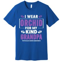 I Wear Orchid For My Grandpa Meaningful Gift Testicular Cancer Awareness Gift Premium T-Shirt