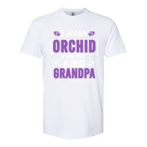 I Wear Orchid For My Grandpa Meaningful Gift Testicular Cancer Awareness Gift Softstyle CVC T-Shirt