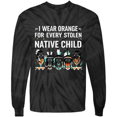 I Wear Orange For Every American Native Child Indian Pride Tie-Dye Long Sleeve Shirt