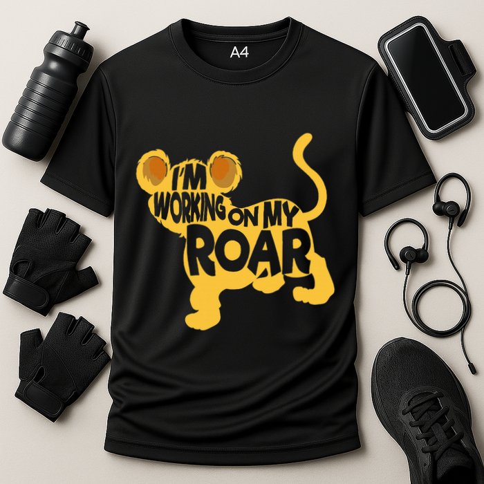 IM Working On My Roar Lion Whisperer Safari Wildlife Animal Cooling Performance Crew T-Shirt