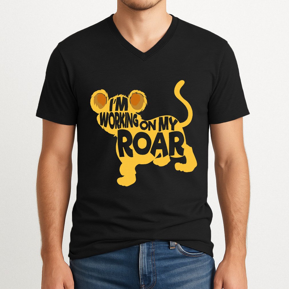 IM Working On My Roar Lion Whisperer Safari Wildlife Animal V-Neck T-Shirt