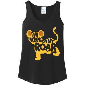 IM Working On My Roar Lion Whisperer Safari Wildlife Animal Ladies Essential Tank