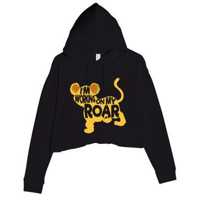 IM Working On My Roar Lion Whisperer Safari Wildlife Animal Crop Fleece Hoodie