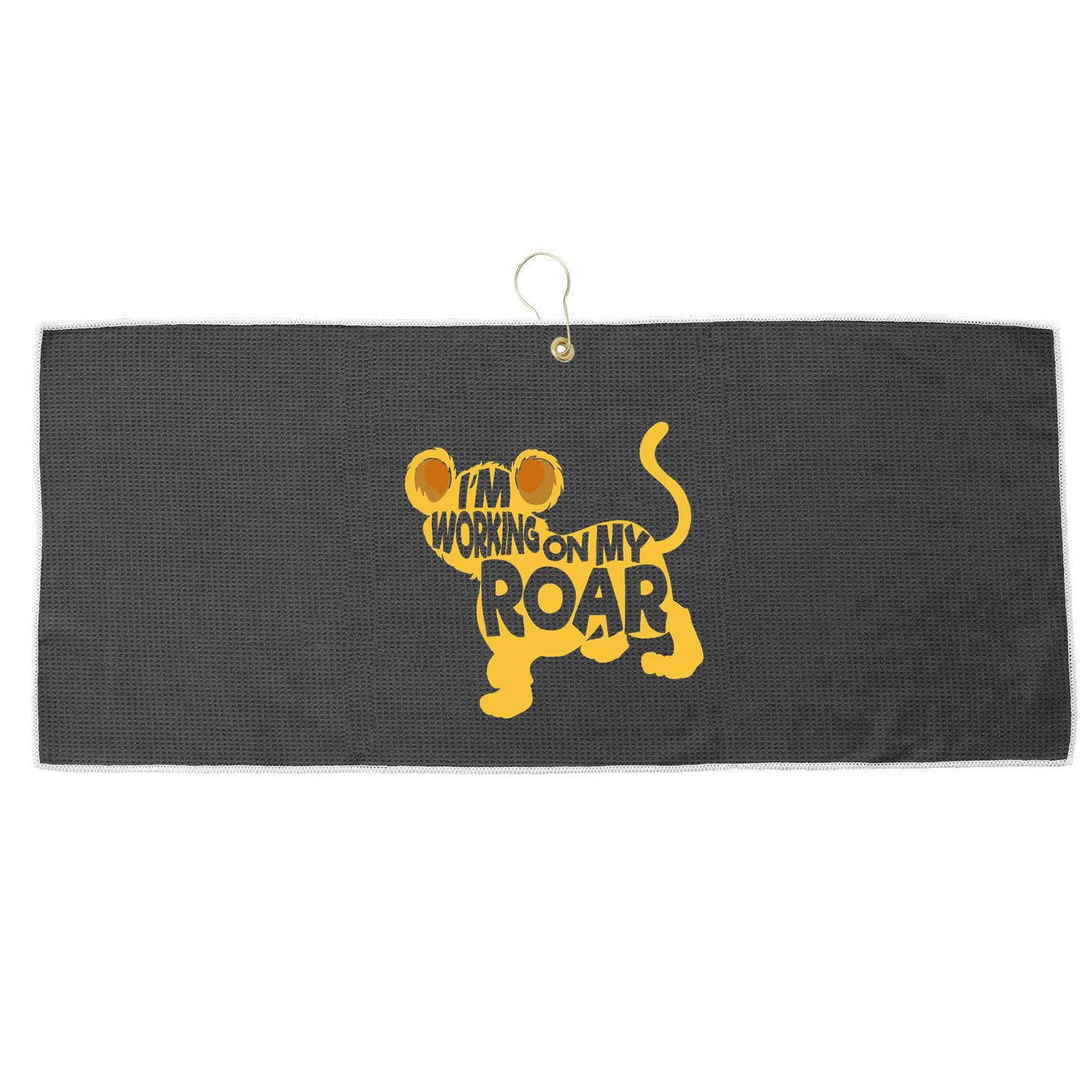 IM Working On My Roar Lion Whisperer Safari Wildlife Animal Large Microfiber Waffle Golf Towel