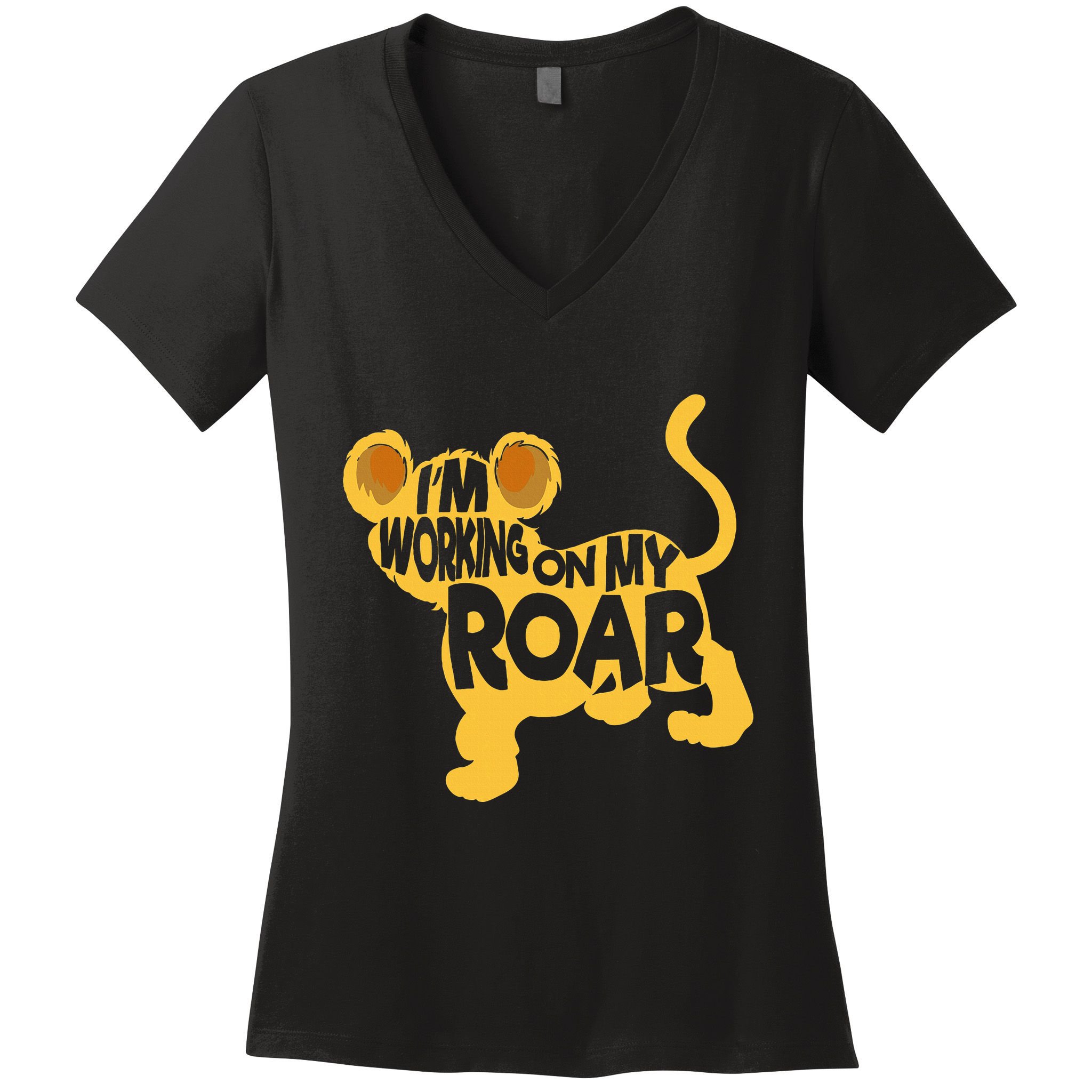 IM Working On My Roar Lion Whisperer Safari Wildlife Animal Women's V-Neck T-Shirt