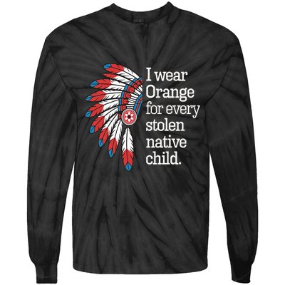 I Wear Orange For Every American Native Child Tie-Dye Long Sleeve Shirt