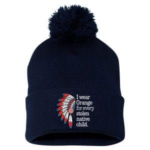 I Wear Orange For Every American Native Child Pom Pom 12in Knit Beanie