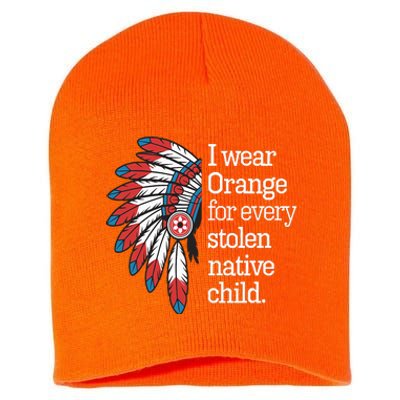 I Wear Orange For Every American Native Child Short Acrylic Beanie