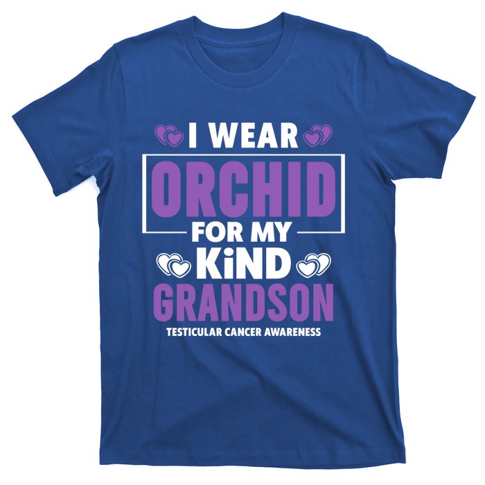 I Wear Orchid For My Grandson Gift Testicular Cancer Awareness Funny Gift T-Shirt