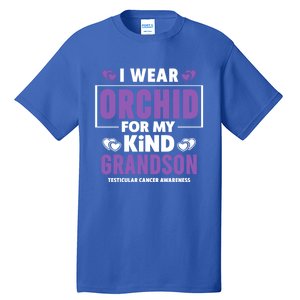 I Wear Orchid For My Grandson Gift Testicular Cancer Awareness Funny Gift Tall T-Shirt