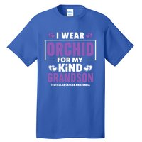 I Wear Orchid For My Grandson Gift Testicular Cancer Awareness Funny Gift Tall T-Shirt