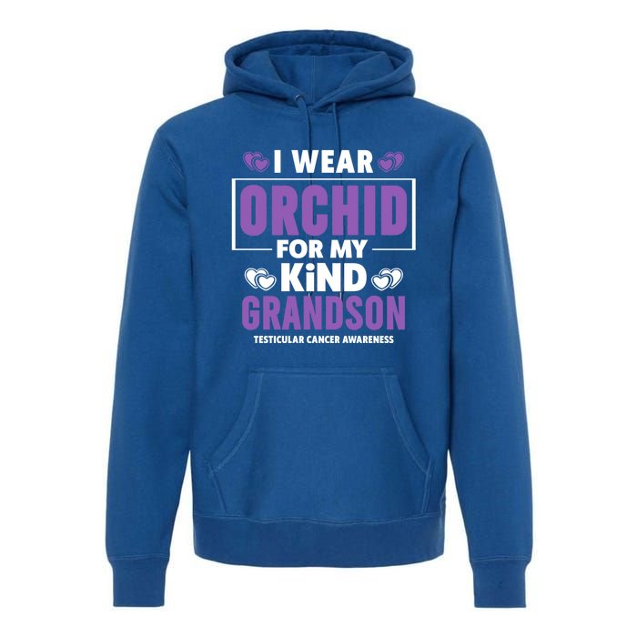 I Wear Orchid For My Grandson Gift Testicular Cancer Awareness Funny Gift Premium Hoodie