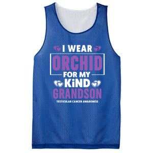 I Wear Orchid For My Grandson Gift Testicular Cancer Awareness Funny Gift Mesh Reversible Basketball Jersey Tank