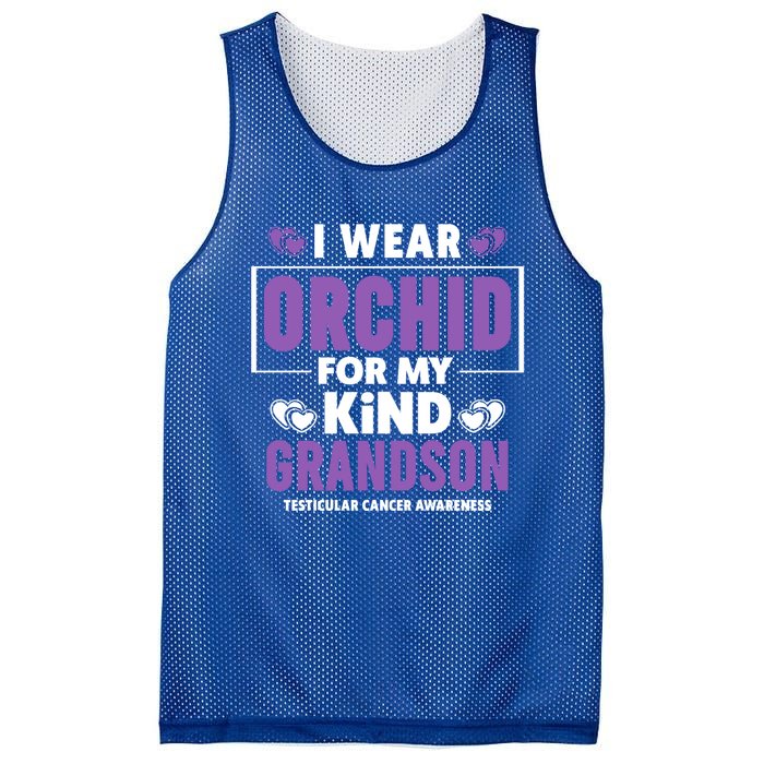 I Wear Orchid For My Grandson Gift Testicular Cancer Awareness Funny Gift Mesh Reversible Basketball Jersey Tank