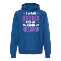 I Wear Orchid For My Husband Gift Testicular Cancer Awareness Cute Gift Premium Hoodie