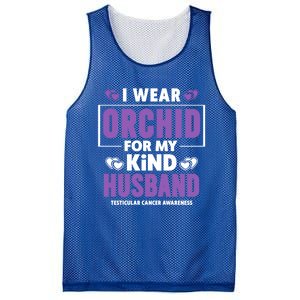 I Wear Orchid For My Husband Gift Testicular Cancer Awareness Cute Gift Mesh Reversible Basketball Jersey Tank