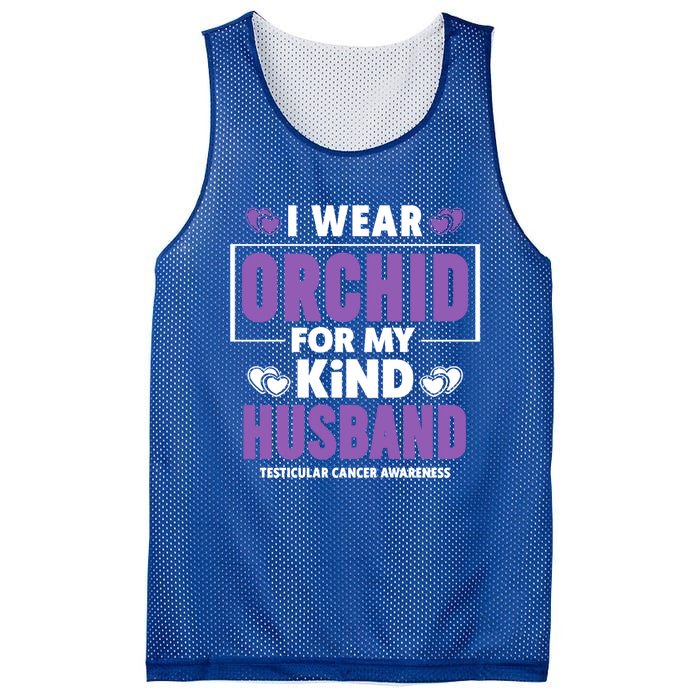 I Wear Orchid For My Husband Gift Testicular Cancer Awareness Cute Gift Mesh Reversible Basketball Jersey Tank