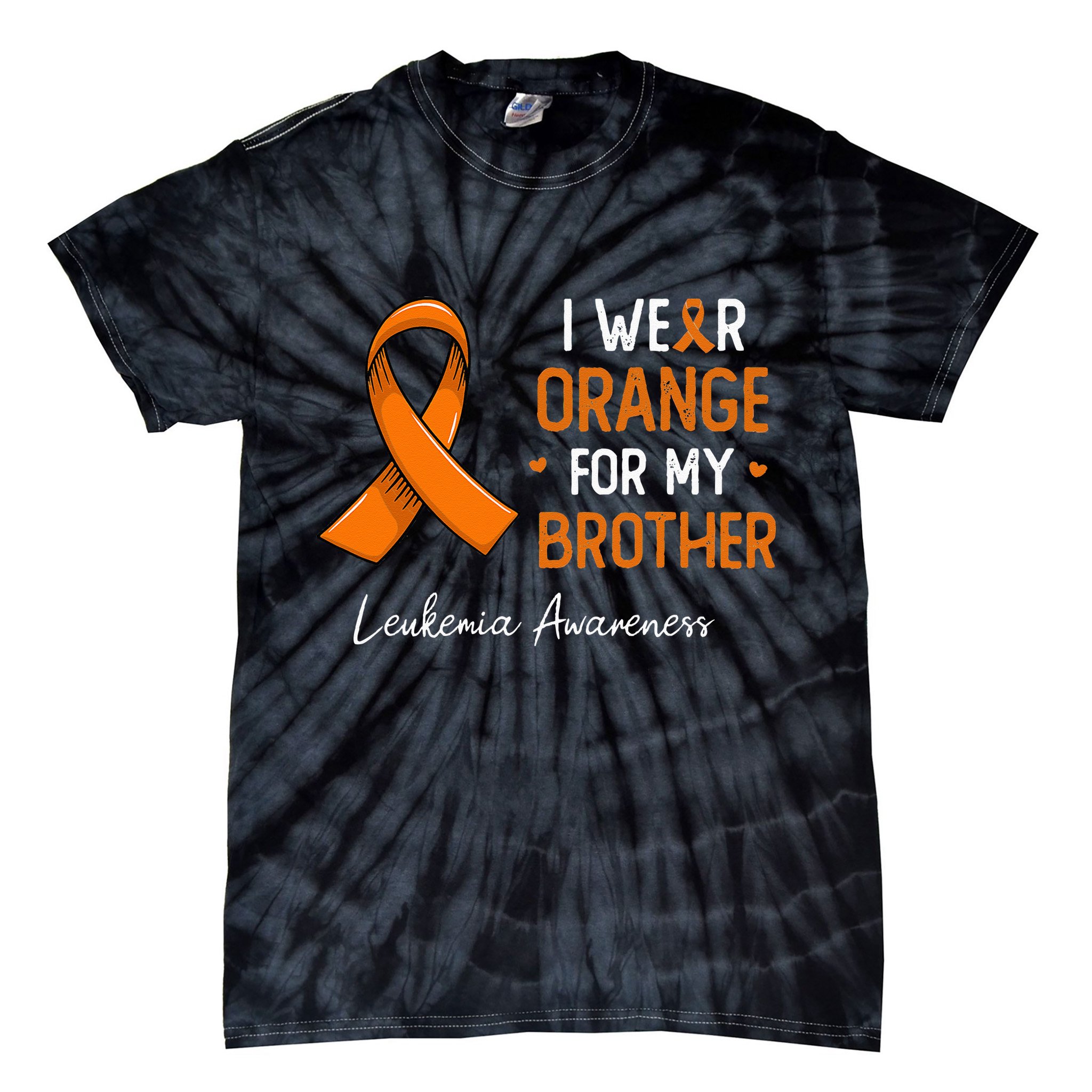 I Wear Orange For My Brother Leukemia Awareness Month Tie-Dye T-Shirt
